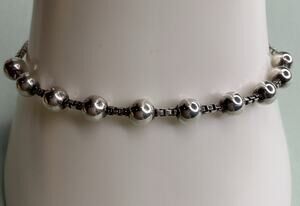 Italy 925 Sterling Silver Beaded Ball Box Chain Bracelet 7.5" 6g